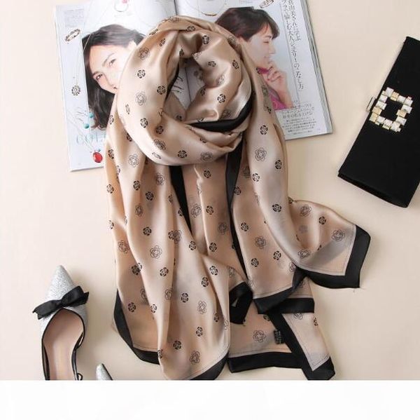

women silk scarf bandana fashion soft lady designer female shawls wraps long size foulard 180 * 90cm hijabs