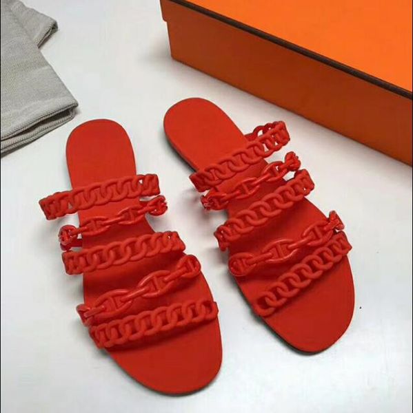 

brand women flat sandal five chains fashion women slipper jelly shoes women's shoes flat heel woven hollow open toe sandals, Black