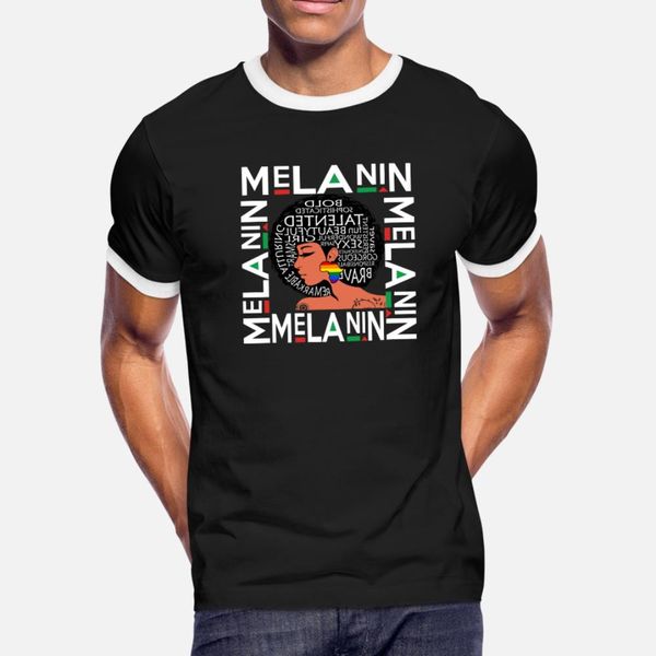 

melanin afro rainbow t shirt men character 100% cotton o-neck clothes fitness humor spring autumn trend shirt