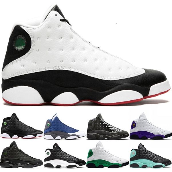 

jumpman 13 men basketball shoes 13s mens trainers reverse he got game flint bred black cat trainer sports sneakers size 7-13