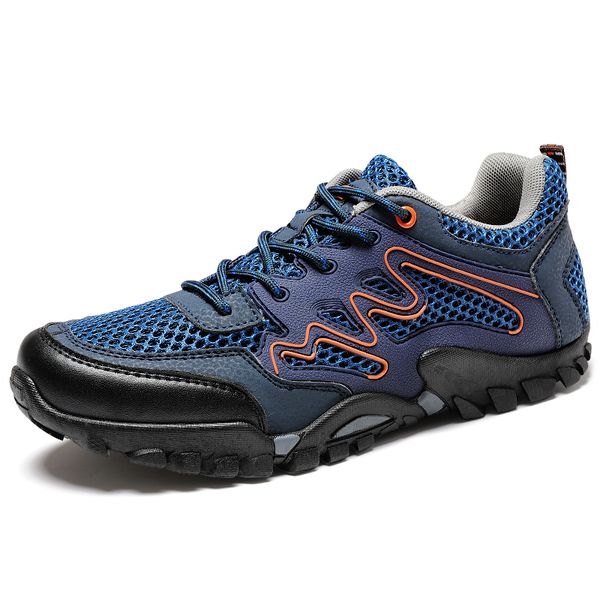 

2020 new brand mens breathable mesh sneakers men's shoes outdoor flat shoes men comfortable handmade casual big size 38-46, Black