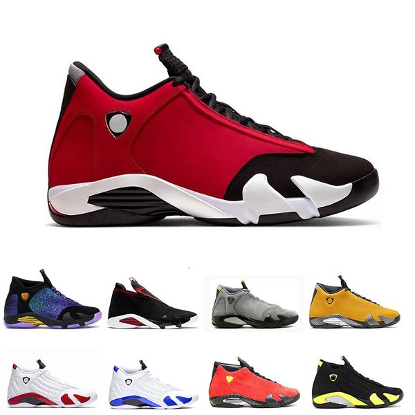 

fashion 14 14s men basketball shoes se rojo negro hyper royal candy cane grafito mens outdoor sneakers trainers shoes size 40-47, Black