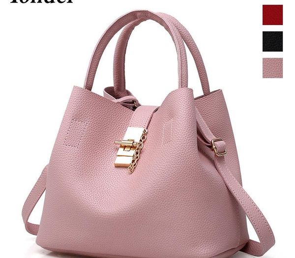 

yonder pink fashion women handbag female casual leather tote handle bag large shoulder bag for ladies messenger002