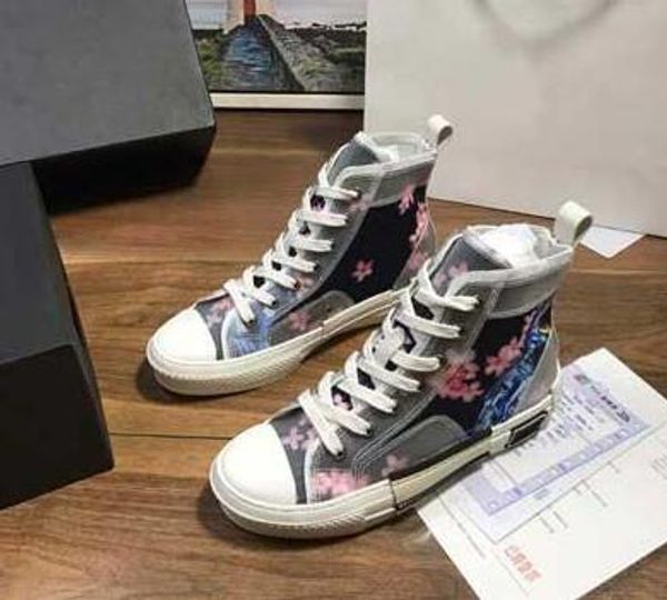 

22020 new limited edition custom printed canvas, fashion versatile high and low shoes, with original packaging shoe box delivery 34-45 c11, Black
