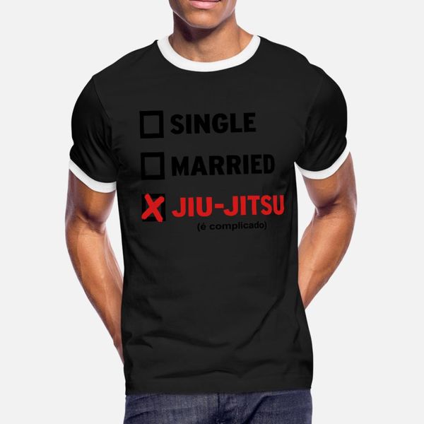 

single married or jiu jitsu coffee mug white t shirt men designing cotton s-3xl clothes interesting authentic spring autumn natural shirt