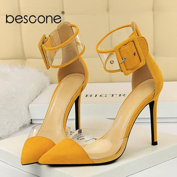 

bescone women's sandals fashion handmade shoes women ankle strap high heel pointed toe party dress ladies shoes women bm538, Black