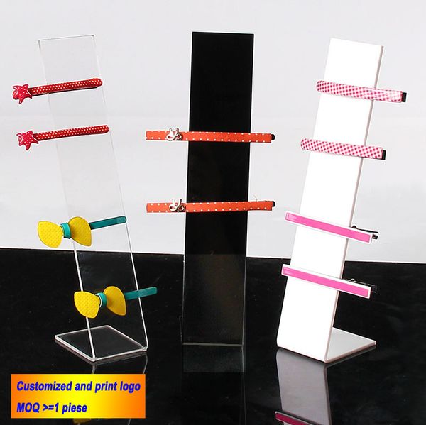 

jewelry dislay props acrylic headwear showing rack l headwear display stand hair accessories easel holder mx200810, Black