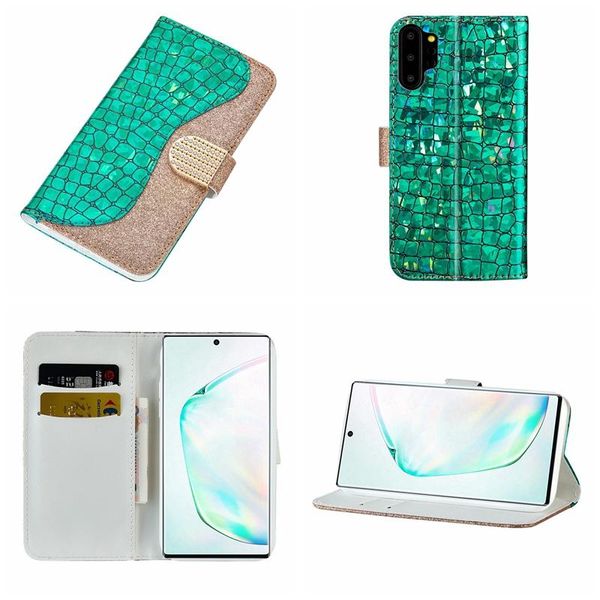 

cgjxsluxury sparkle leather wallet for samsung galaxy note 10 pro huawei p20 lite 2019 case bling glitter crocodile diamond id card hybrid c