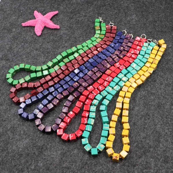 

dream color strand necklace stone emperor imperial turquoises malachite beads personality choker chain necklaces jewelry 18"b236, Silver