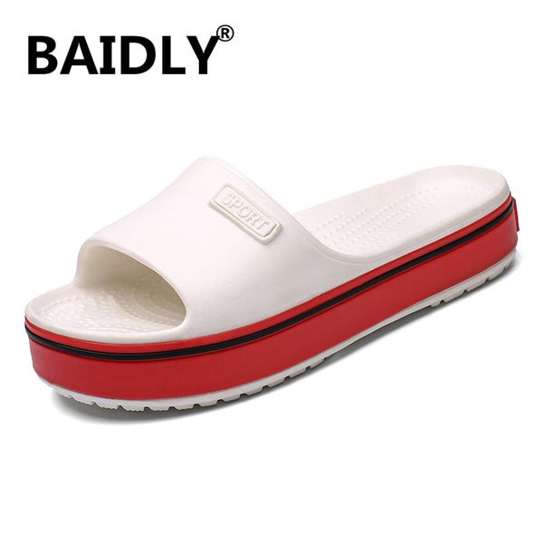 

womens casual shoes breathable beach sandals platform slippers summer women flip flops shoes home for women, Black