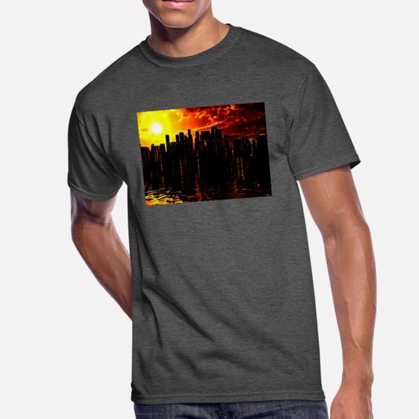 

futuristic city t shirt men customize cotton o-neck cool fit breathable spring autumn pattern shirt