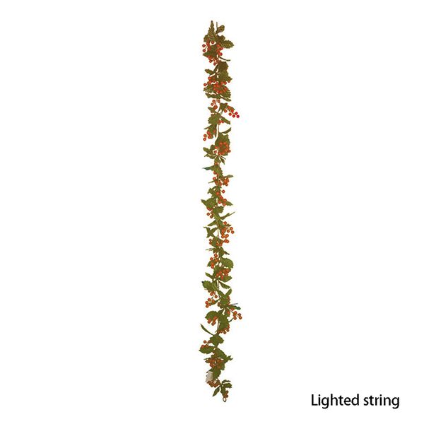 

christmas party simulation plant leaves red fruit rattan mall window decoration rattan 1.8m with light string home decoration