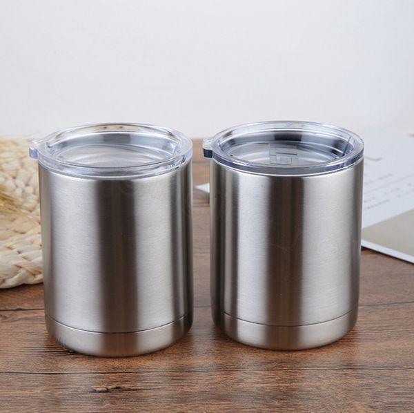

10oz mug stainless steel tumblers bilayer insulation cup car beer mugs outdoor sports water cups with lid barware home drinkware ffa3581-4
