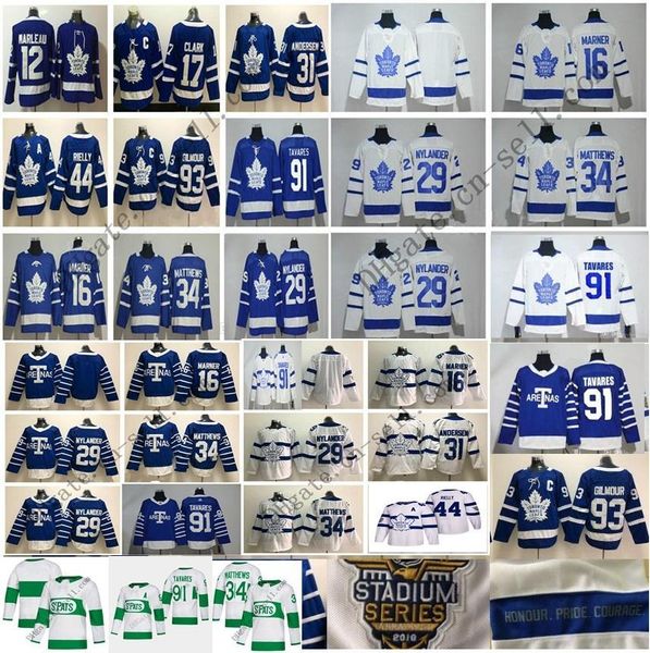 

дешевый st pats pattys дня торонто мэйпл лифс 34 matthews джерси 91 таварес hockey митчелла marner уильяма nylander фредерик андерсен белый, Black;red