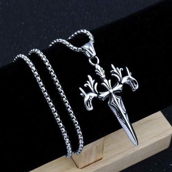 

10pcs european and american fashion simple cross pendant necklaces men necklace birthday party jewelry t-195, Silver