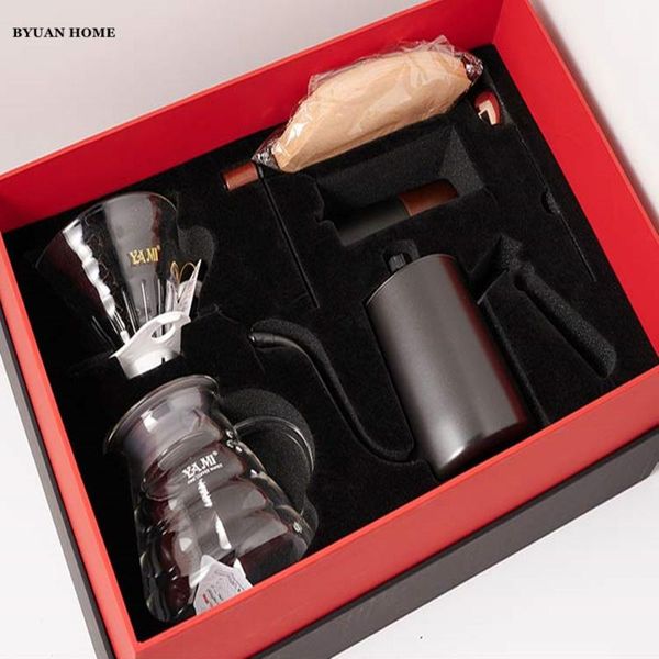 

simpe coffee grinder& coffee maker set pour over handle design manual mill