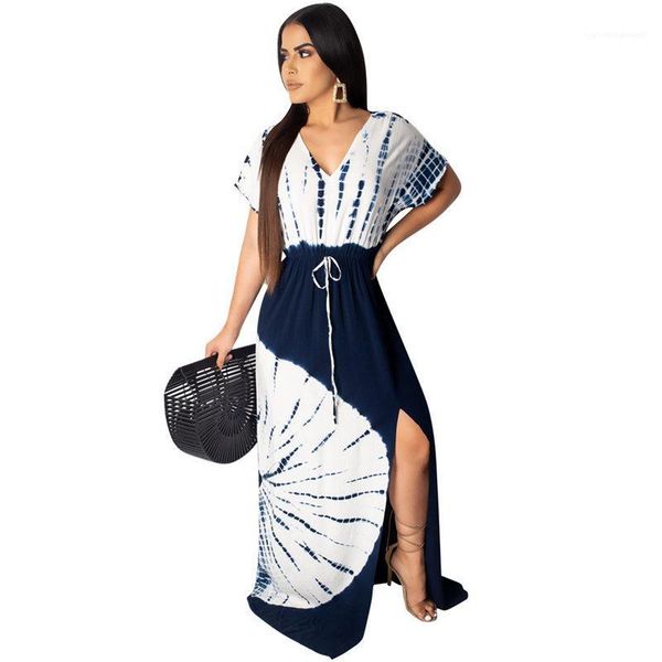 

female clothing summer printed designer dresses deep v neck womens maxi dresses casual, Black;gray
