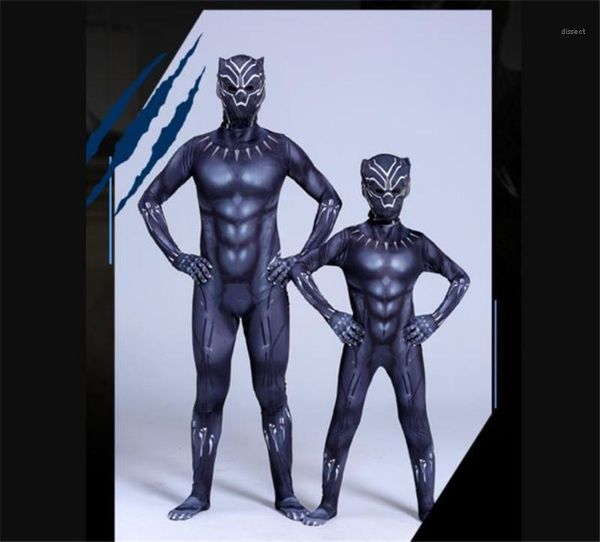

suits super hero one piece long sets holiday theme costume clothing special designer family apparel avenger panther cosplay, Black;red