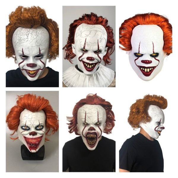 горячий Хэллоуин маски силикона Movie Стивена Кинга Joker маска Pennywise анфас маски Ужас маски клоуна Косплей партии MasksT2I51512