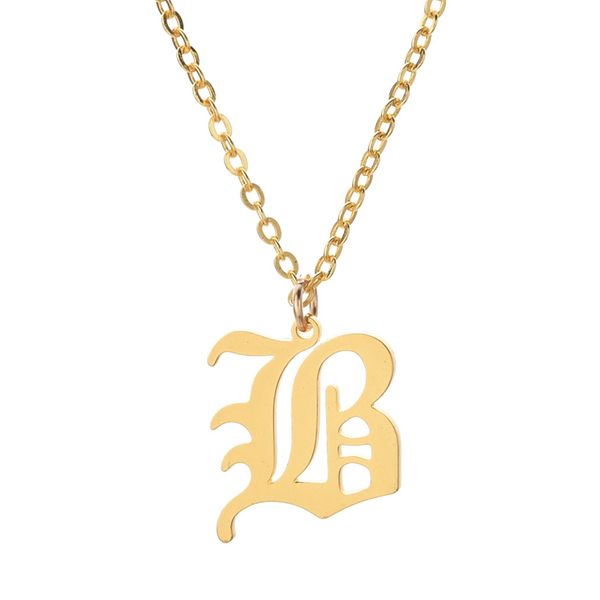 

26 letters statement necklace for women simple necklace pendant stainless steel fashion jewelry on neck gifts for woman, Silver
