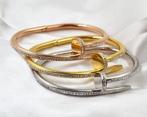 

nail clay diamond couple bracelet rose gold bracelet quality titanium steel rose gold titanium steel bracelet, Golden;silver