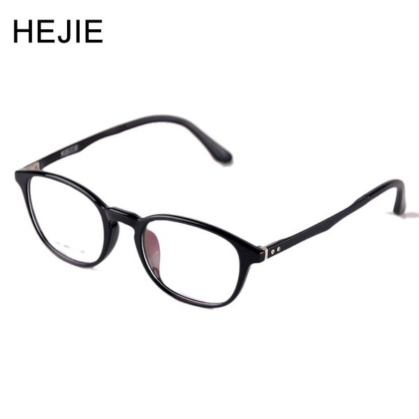 

hejie men women cat eye shape tr90 optical eyeglasses frames clear lens comfortable elastic legs size 48-21-140mm y983, Black