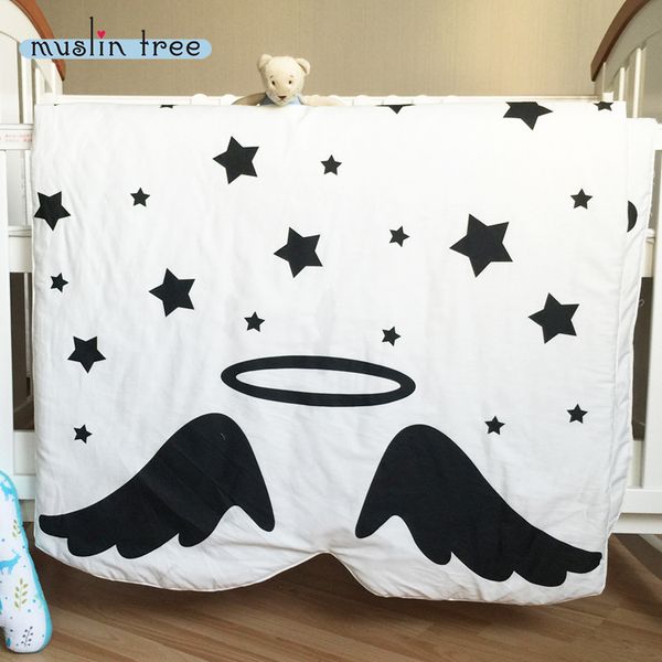 

brand muslin tree infant newborns baby 100% cotton white cute cartoon blanket bedding130x90cm