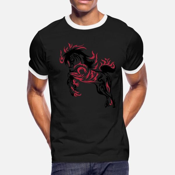 

darr flame horse t shirt men design tee shirt size s-3xl letters fit casual spring novelty shirt