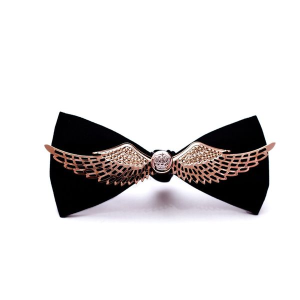

2020 designers brand metal golden bow tie men wedding bowtie casamento gravata borboleta necktie black gift, Black;gray