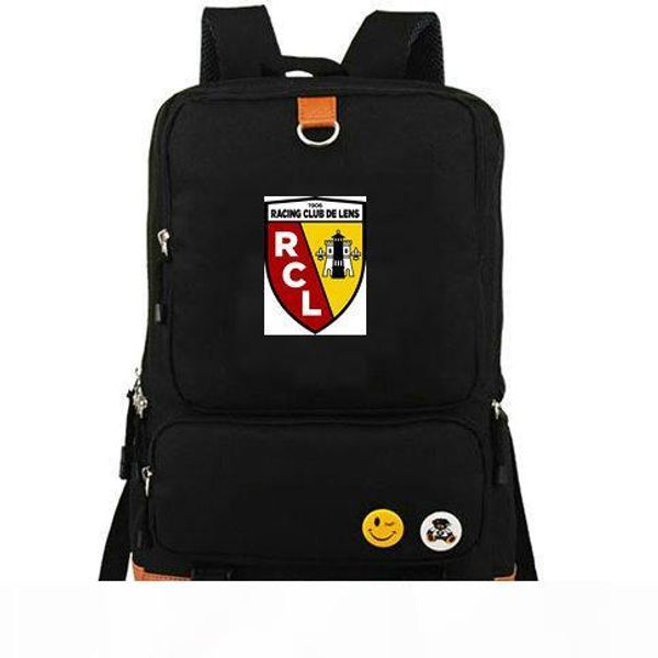 

rc lens rucksack rcl daypack les sang et or football club computer interlayer schoolbag soccer day pack sport school bag outdoor backpack