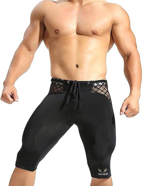 

new men's soft mesh cool dry compression yoga workout tight shorts, White;red