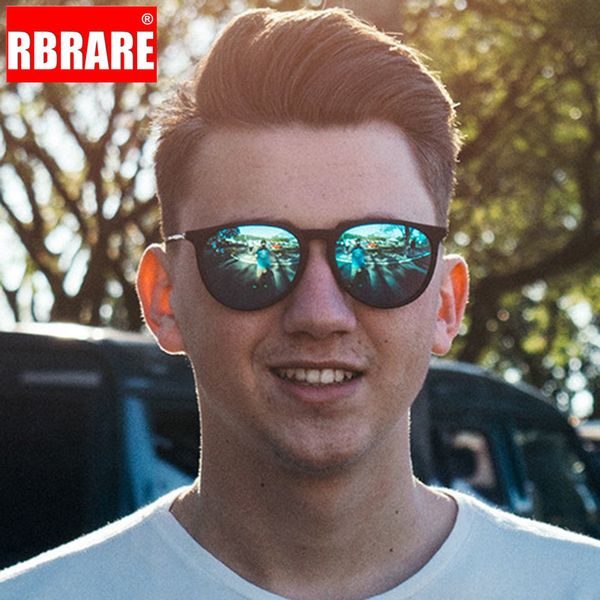 

rbrare 2020 polarized sunglasses men uv400 design glasses gafas metal coated round driving party glasses for men, White;black