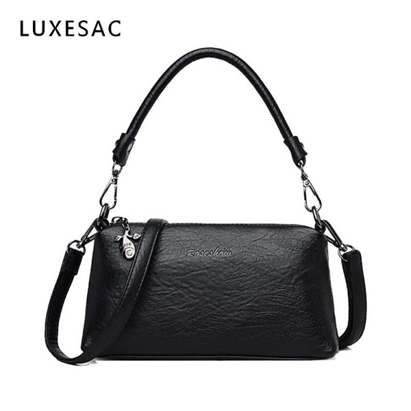 

small soft pu leather luxury handbags women bags designer totes sac main femme retro black women crossbody bag shoulder bolso