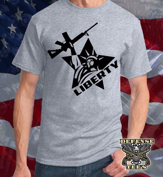 

2019 fashion design libert t-shirt pro gun 2nd amendment political shirt protect yourself 1789 tee o-neck hipster