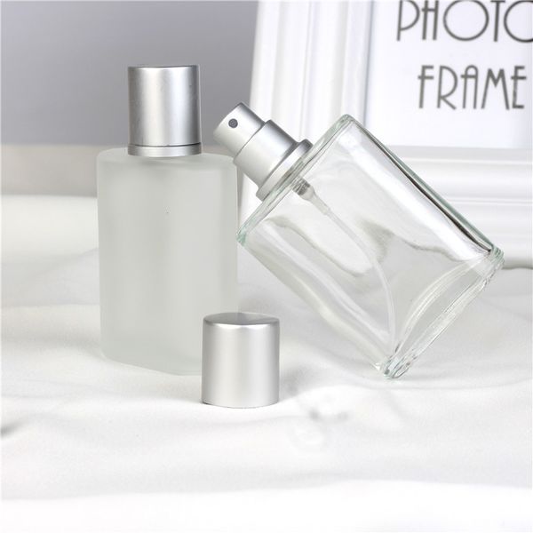 

storage bottles & jars 1 piece 30ml fashion portable frosting glass perfume bottle with aluminum atomizer empty cosmetic container for trave
