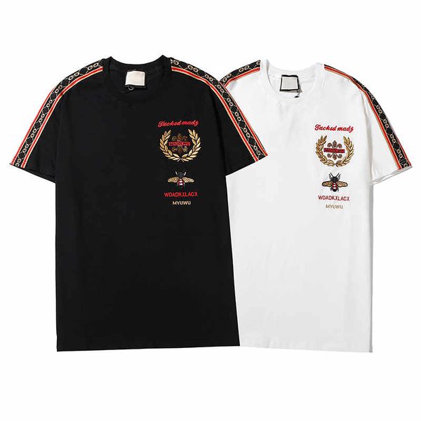 

2020 мужская женская футболка на лето с letter printed мужская мода дышащая футболках вскользь streetwear unisex тис размер s-2xl, White;black