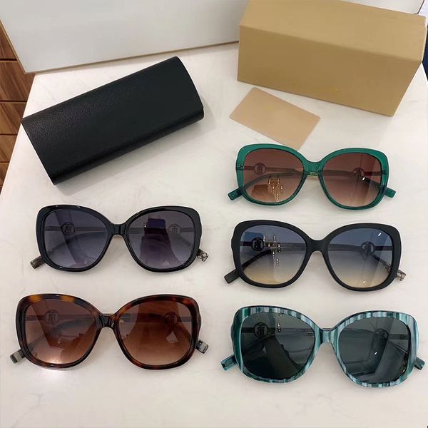 

tb brand designer sunglasses be3125 golden wispy tb letter uv400 protective lens fashion style butterfly frame with original box, White;black
