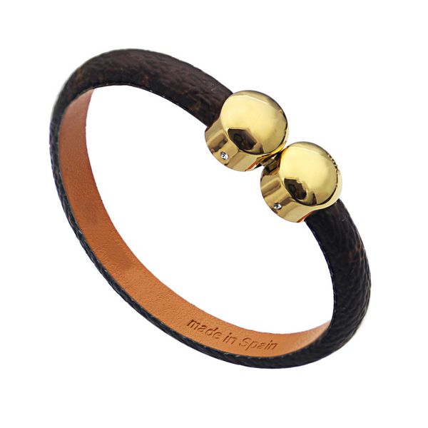 

wholesale v leather bracelet v double round coffee pattern leather bracelet for woman, Black