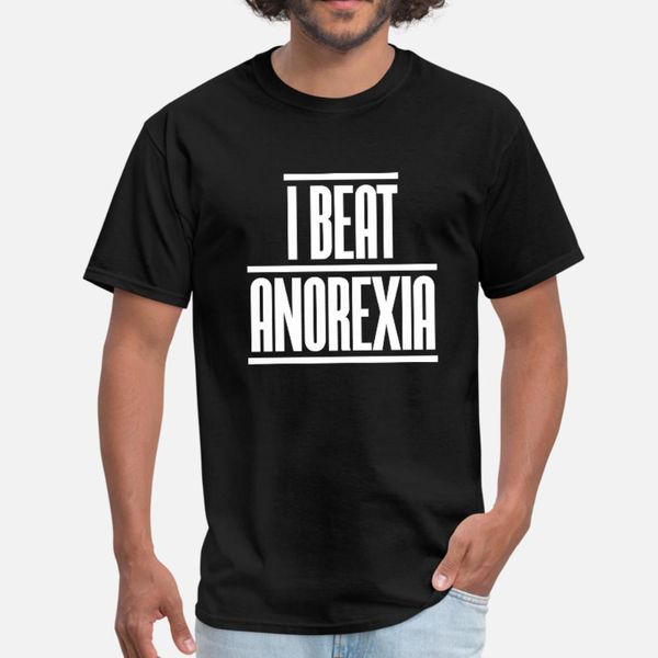 

i beat anorexia t shirt men print short sleeve round collar slim anti-wrinkle building spring autumn novelty shirt