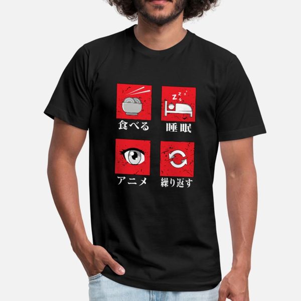 

аниме eat sleep repeat т рубашки мужчины character 100% хлопок евро размер s-3xl джентльмены против морщин строительства летнего стиля приро