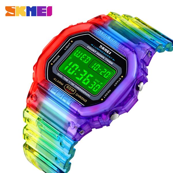 

fashion 50m waterproof women clock calendar chronograph ladies female wristwatches digital reloj hombr montre femme skmei, Slivery;brown