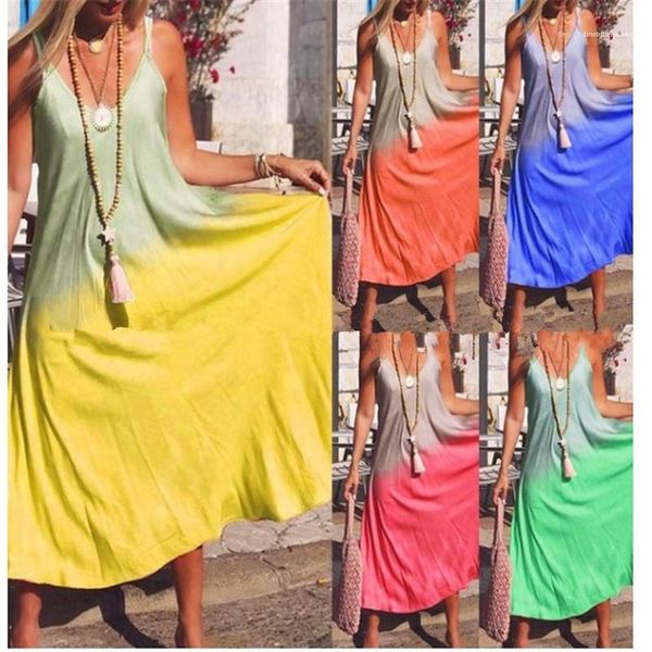 

clothing sleeveless v neck fashion womens dresses spaghetti strap designer women dresses gradient color panelled casual, Black;gray