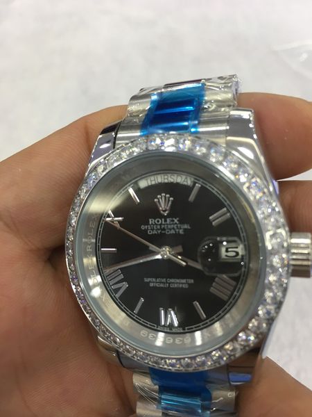 

luxury wristwatch 218238 218206 218235 41mm diamond bezel arabic dial stainless steel bracelet automatic mens wristwatch 00215, Slivery;brown