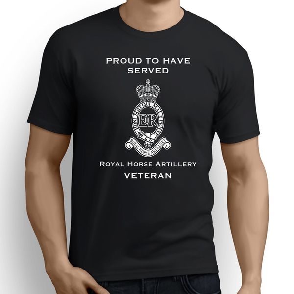 

печатный тройники мужской harajuku top фитнес бренд одежды royal horse artillery премиум veteran t-shirt (069) tee shirt