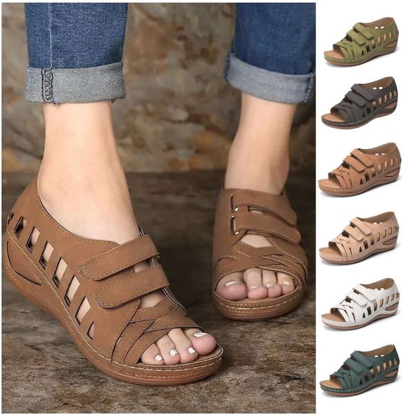

woman summer vintage sandals buckle casual sewing women shoes solid female shoes ladies platform plus size, Black