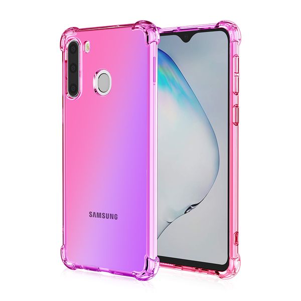 

colorful airbag protection gradient soft siicone case for samsung galaxy a21 full body protective back phone cover