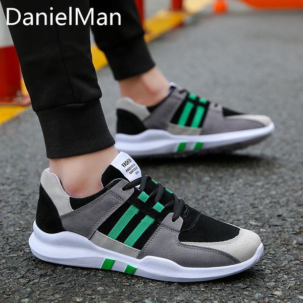 

danielman autumn breathable mesh black gray sneakers casual shoes men fashion waterproof canvas comfortable tenis masculino