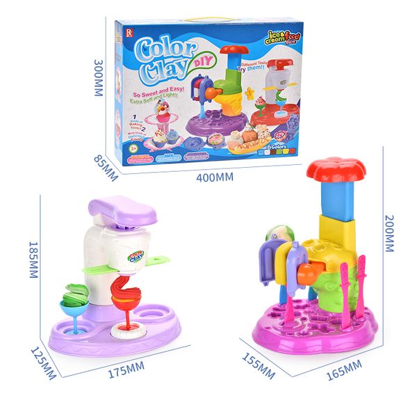 

creative ice cream party pretend play house toy diy colorful mud ice cream machine fun modeling clay dough playset kitchen kids girls toys