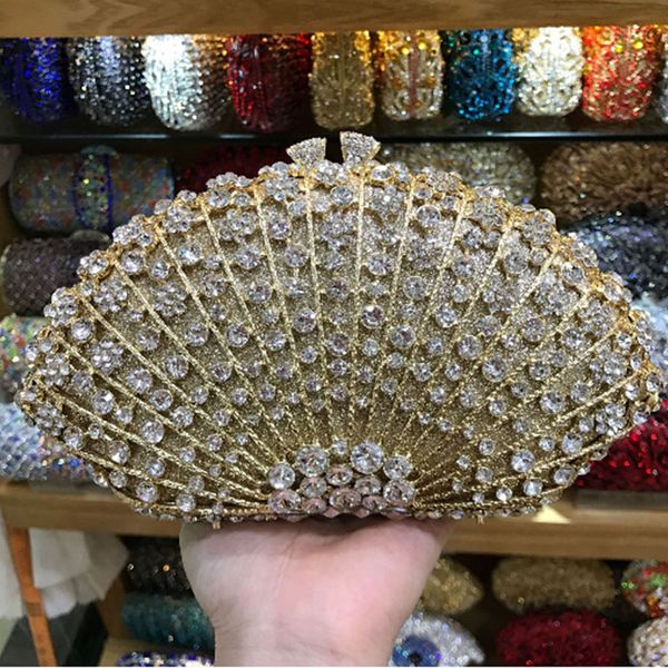 

full of rhinestones female clutch bag elegant day clutch shoulder bags small party women evening wedding purse bag pink/red/gold