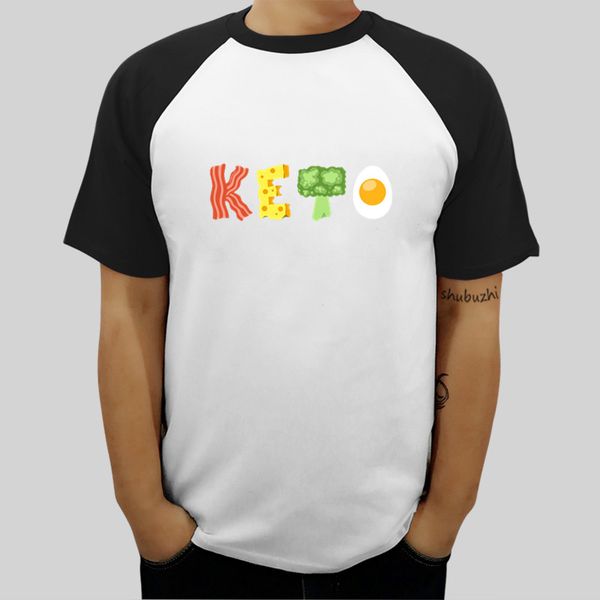 

keto low-carb diet t-shirt 100% cotton printed t shirt tee t-shirt novelty cool mens raglan sleeve tee